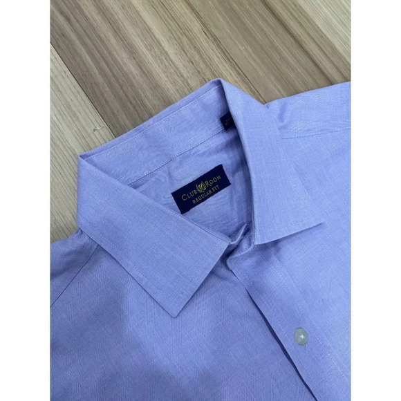 Club Room Lavender Purple Dress Shirt Wrinkle Resistant 17 32/33 - Picture 2 of 4
